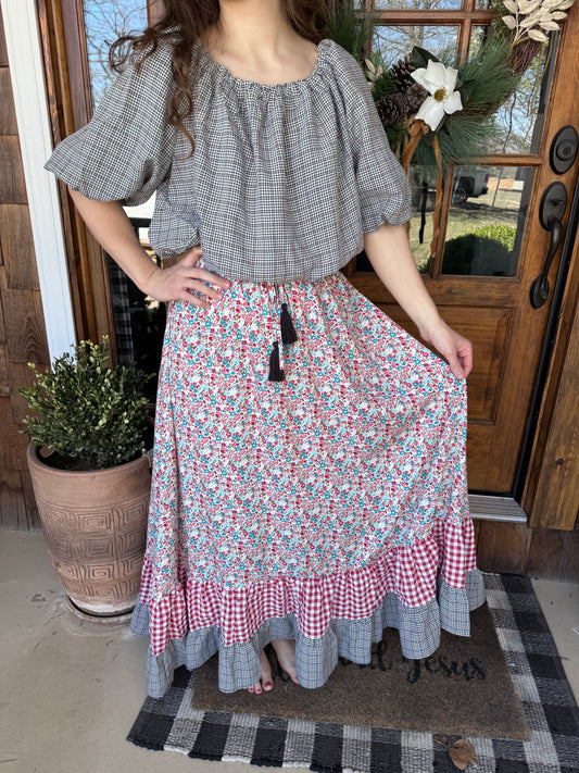 Floral Printed Maxi Skirt