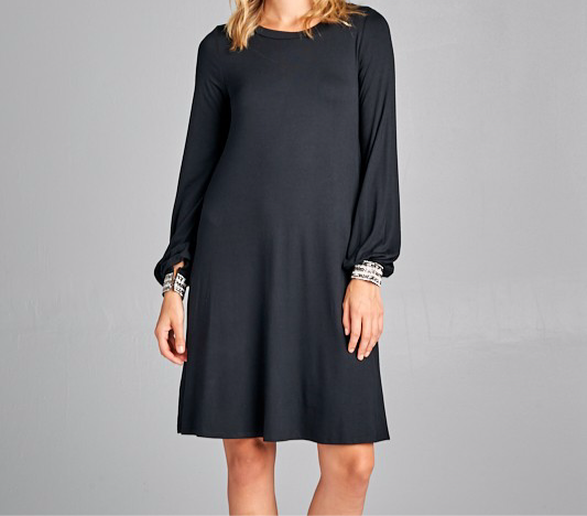 Stone Bracelet Trim Dress