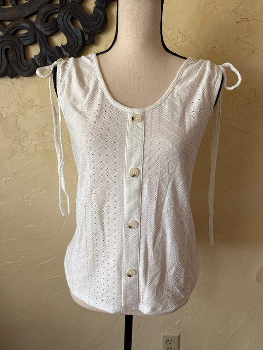 Decorative Button White Top