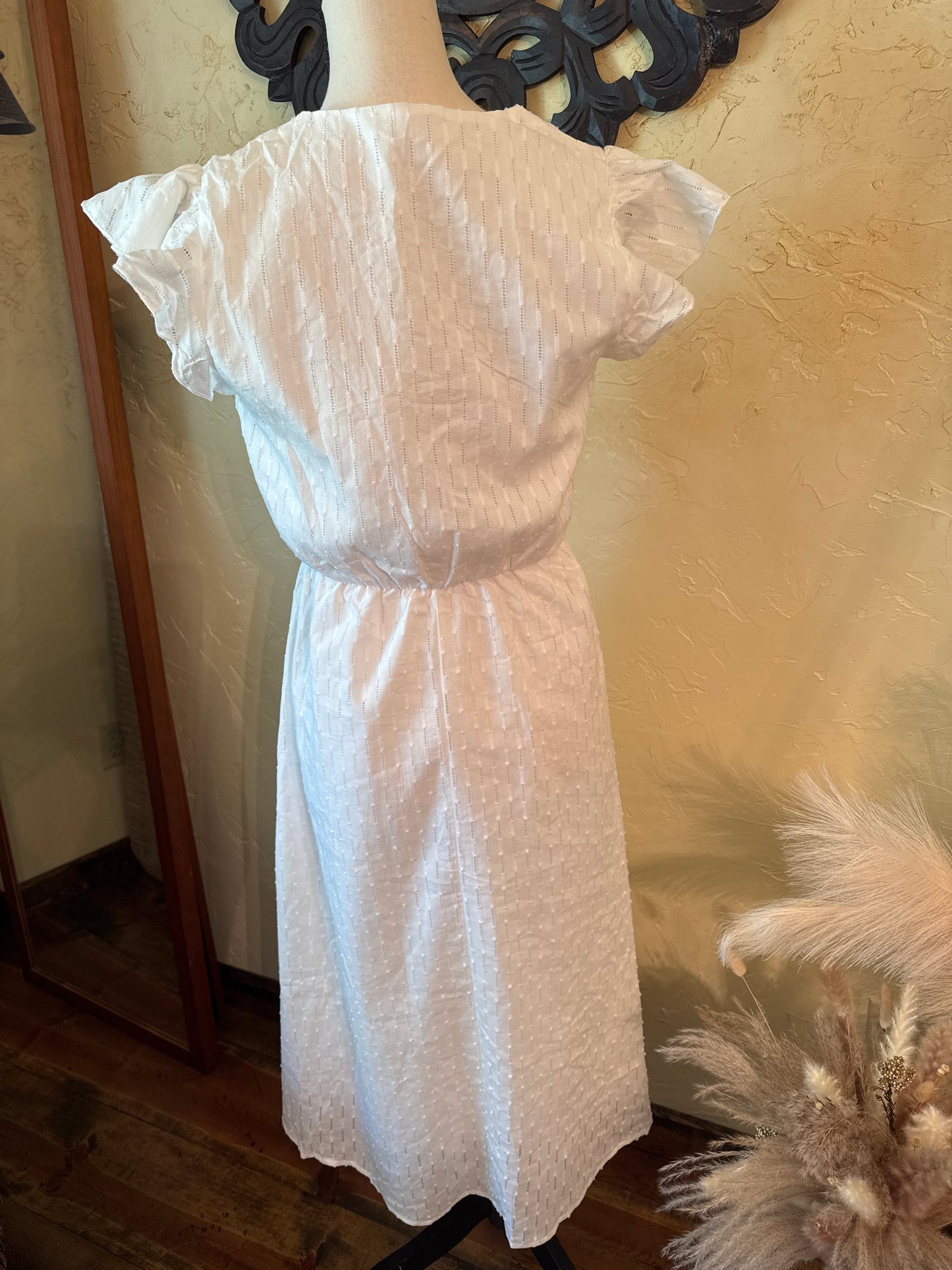 White Ruffle Sleeve dress
