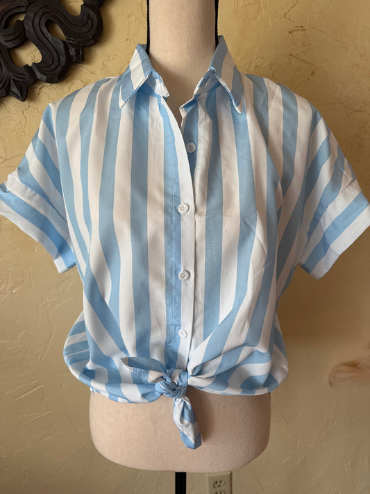 Vertical Striped Button Down Shirt