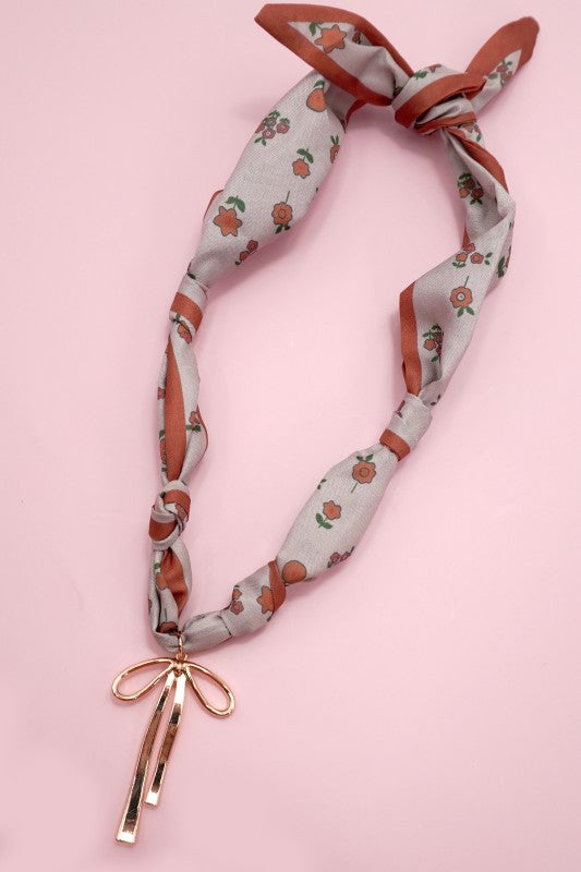 Handmade Scarf Necklace with Bow