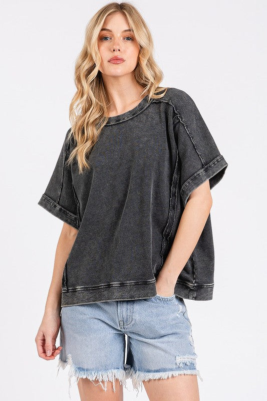 Mineral Wash Crew Neck Top
