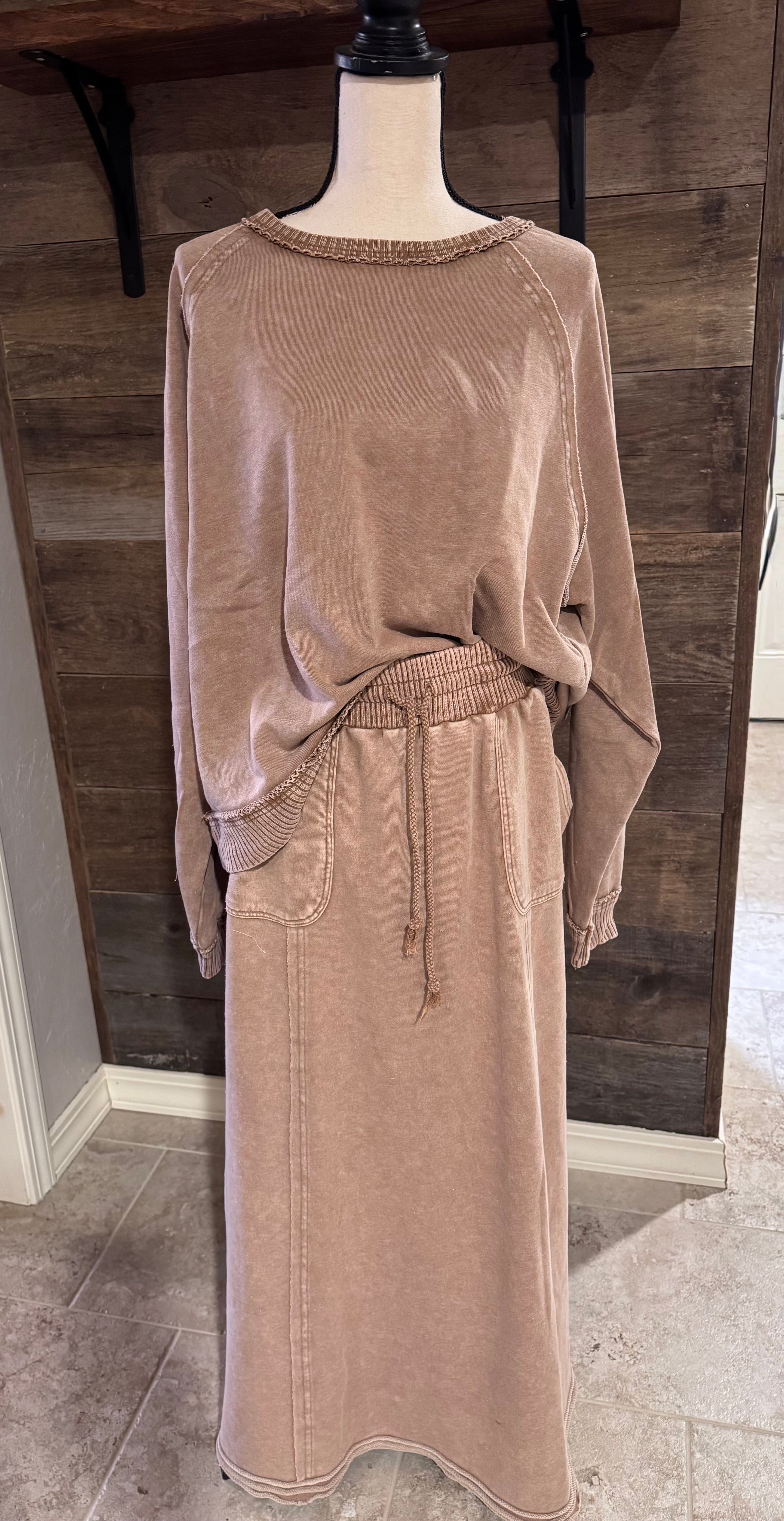 BiBi Mineral Washed Pull Over with Twist Knitted