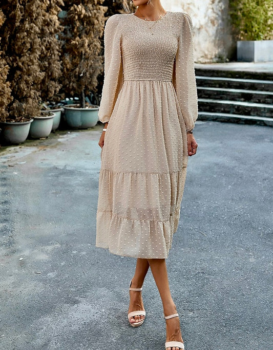 Antique Beige Midi Dress