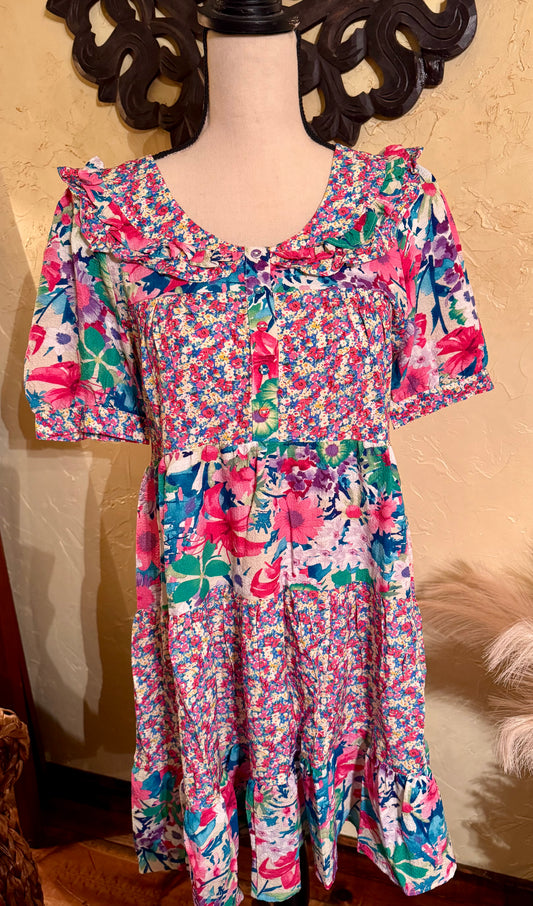 Fuchsia Floral Dress