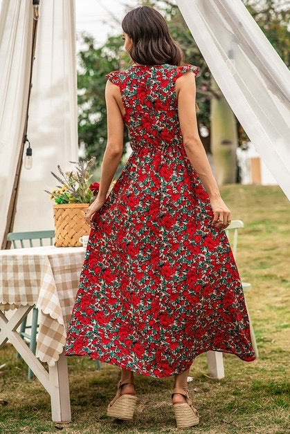 Red Floral Sundress