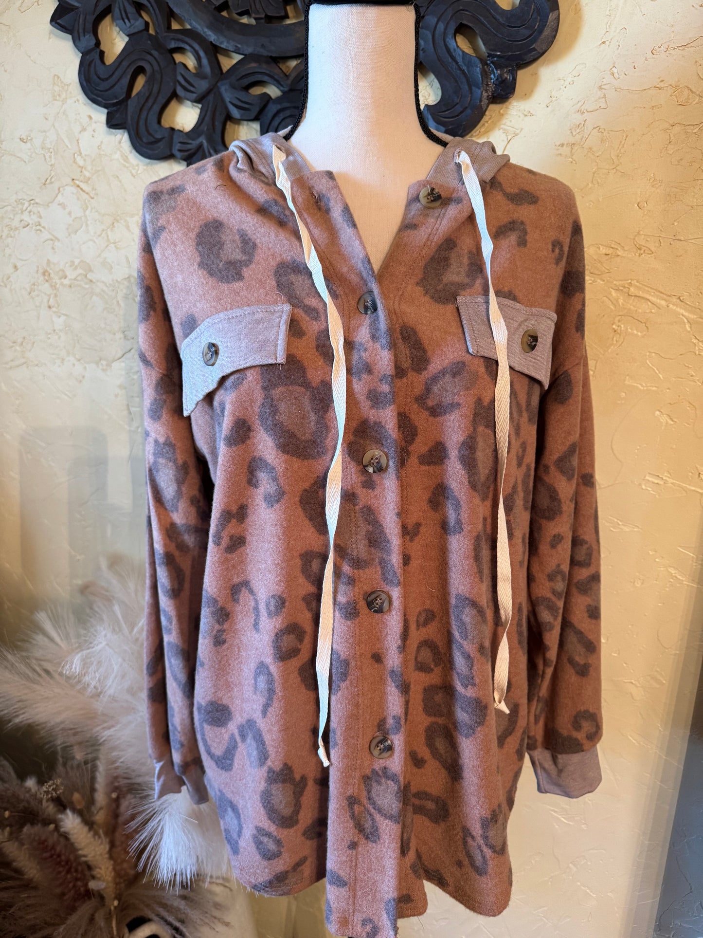 Mocha Animal Print Hoodie