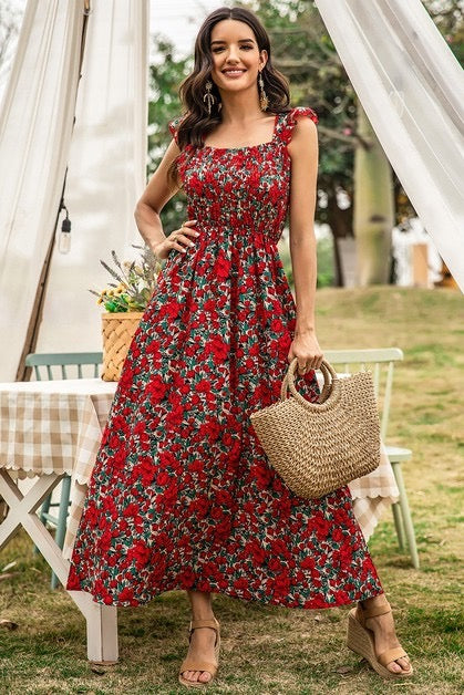 Red Floral Sundress