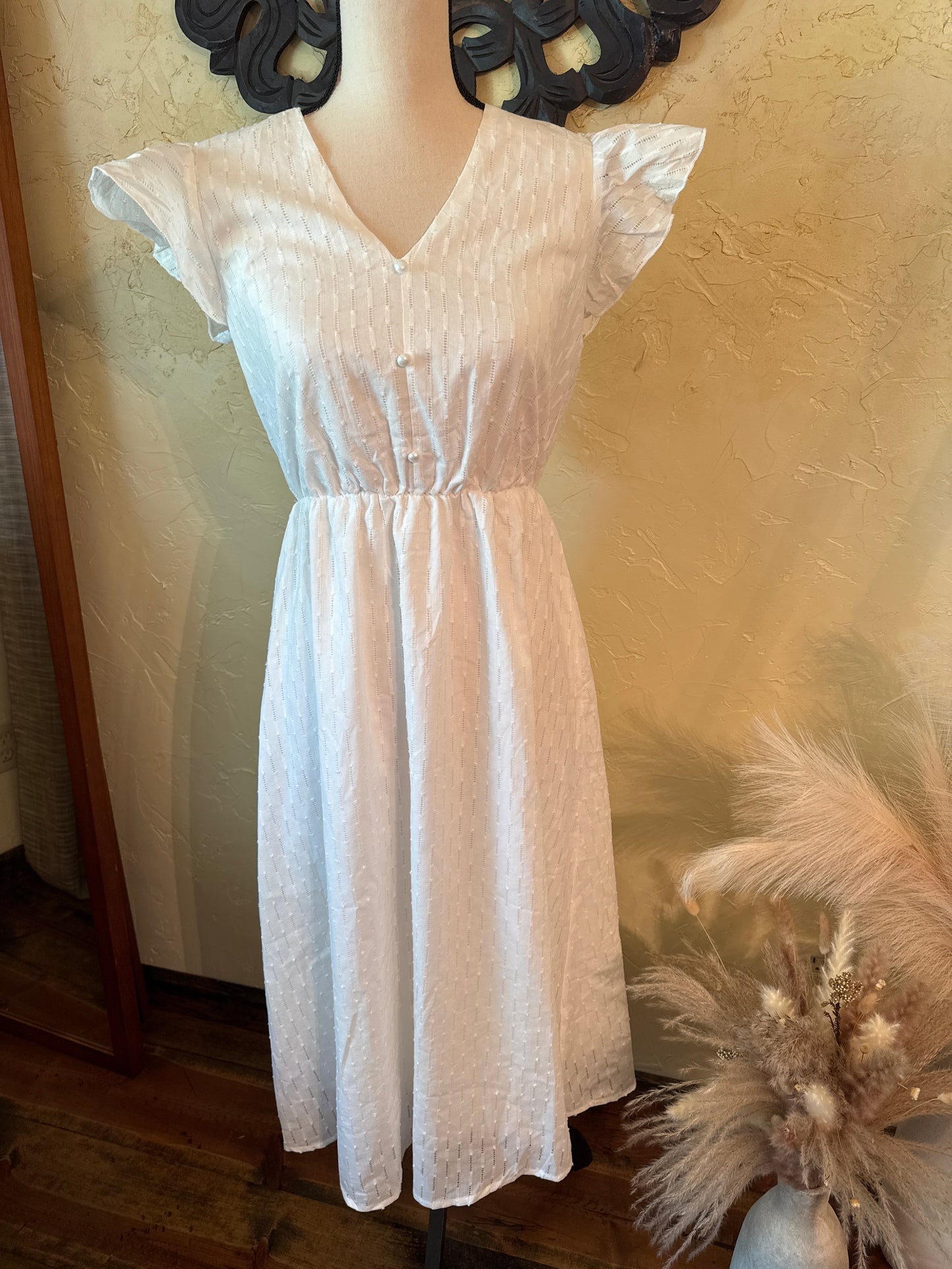 White Ruffle Sleeve dress