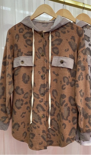 Mocha Animal Print Hoodie