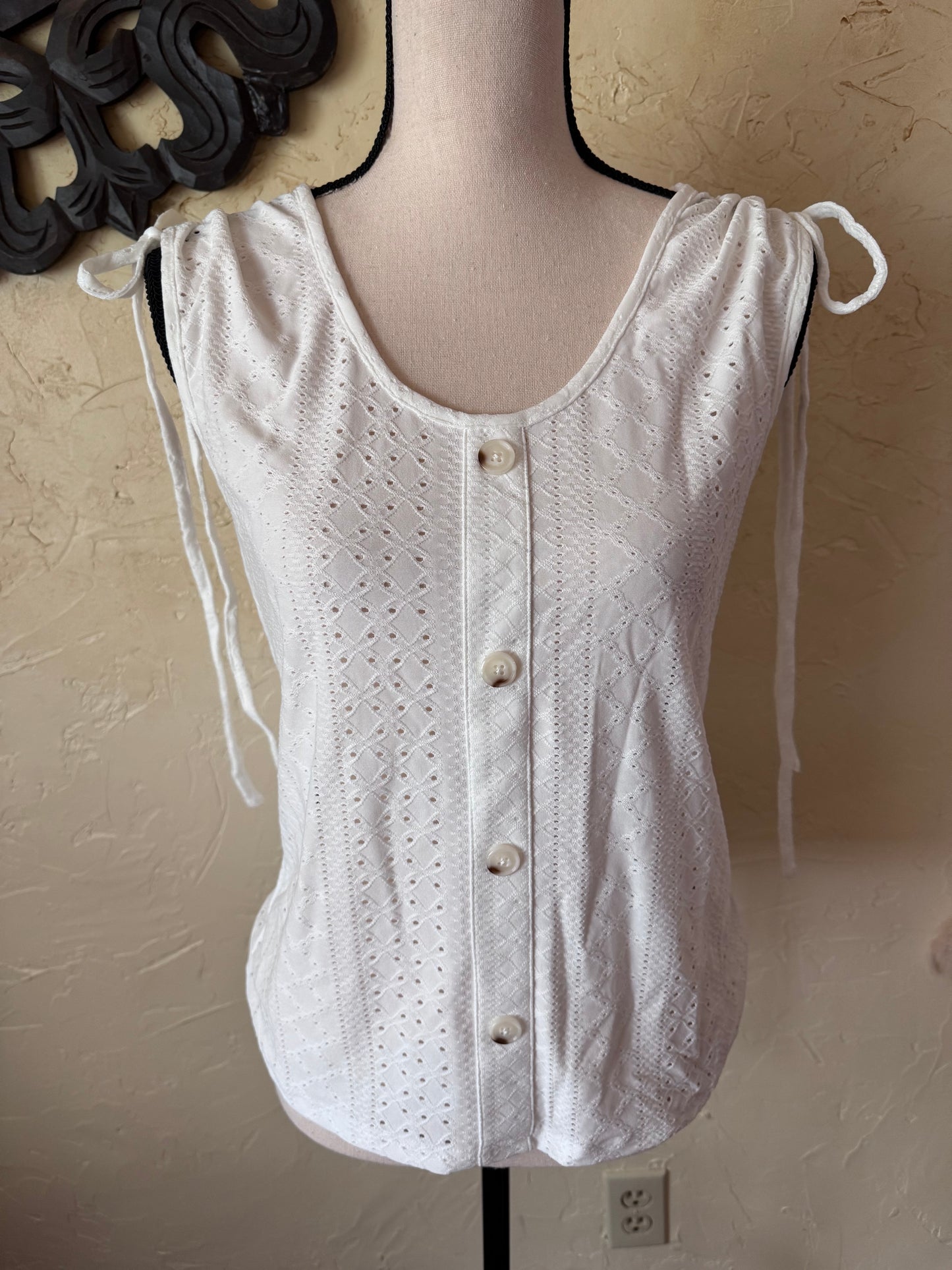Decorative Button White Top