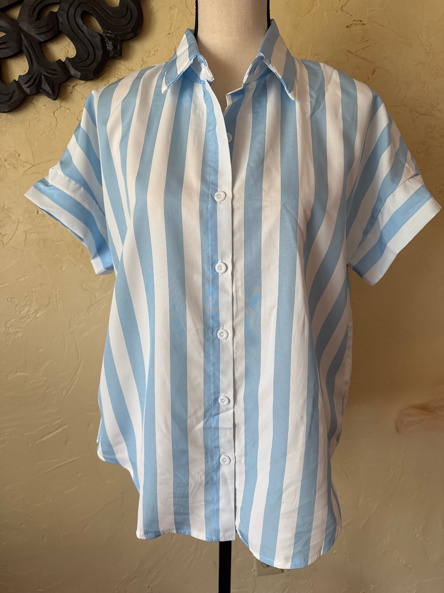 Vertical Striped Button Down Shirt