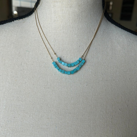 Double Layered Turquoise Stone Necklace