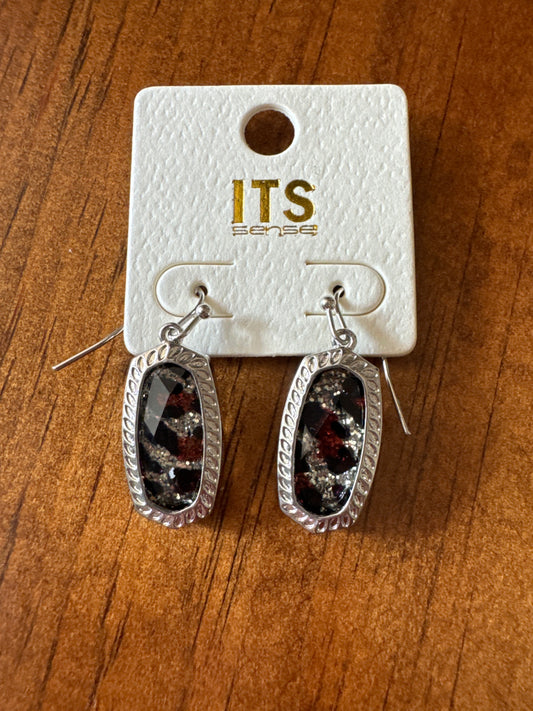 Silver Leopard Earrings