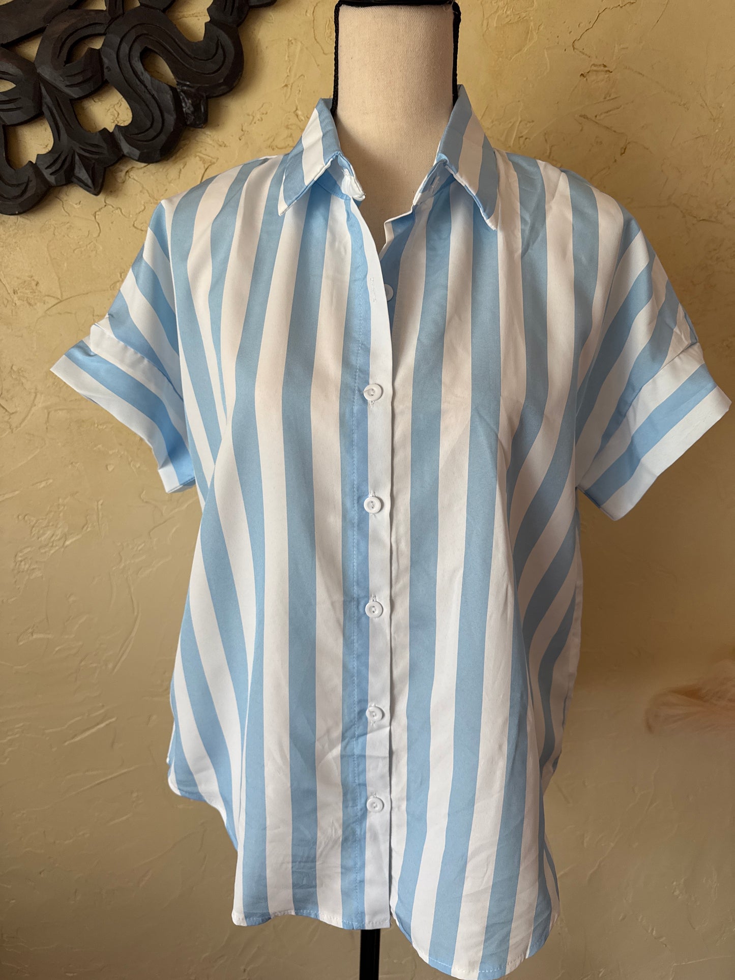 Vertical Striped Button Down Shirt