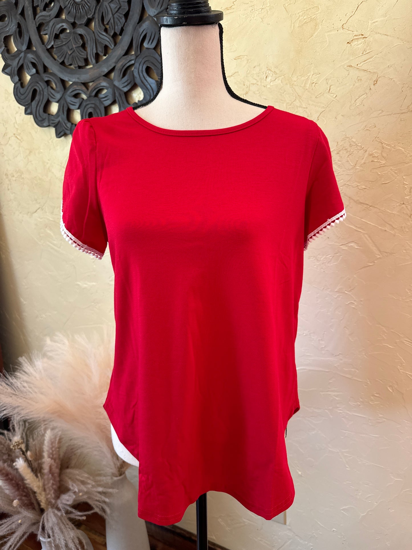 Red Tulip Sleeve Top