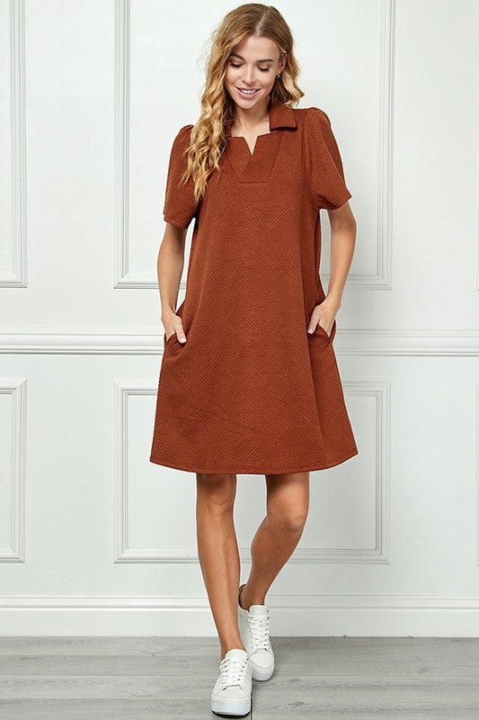 Collared Textured Dress
