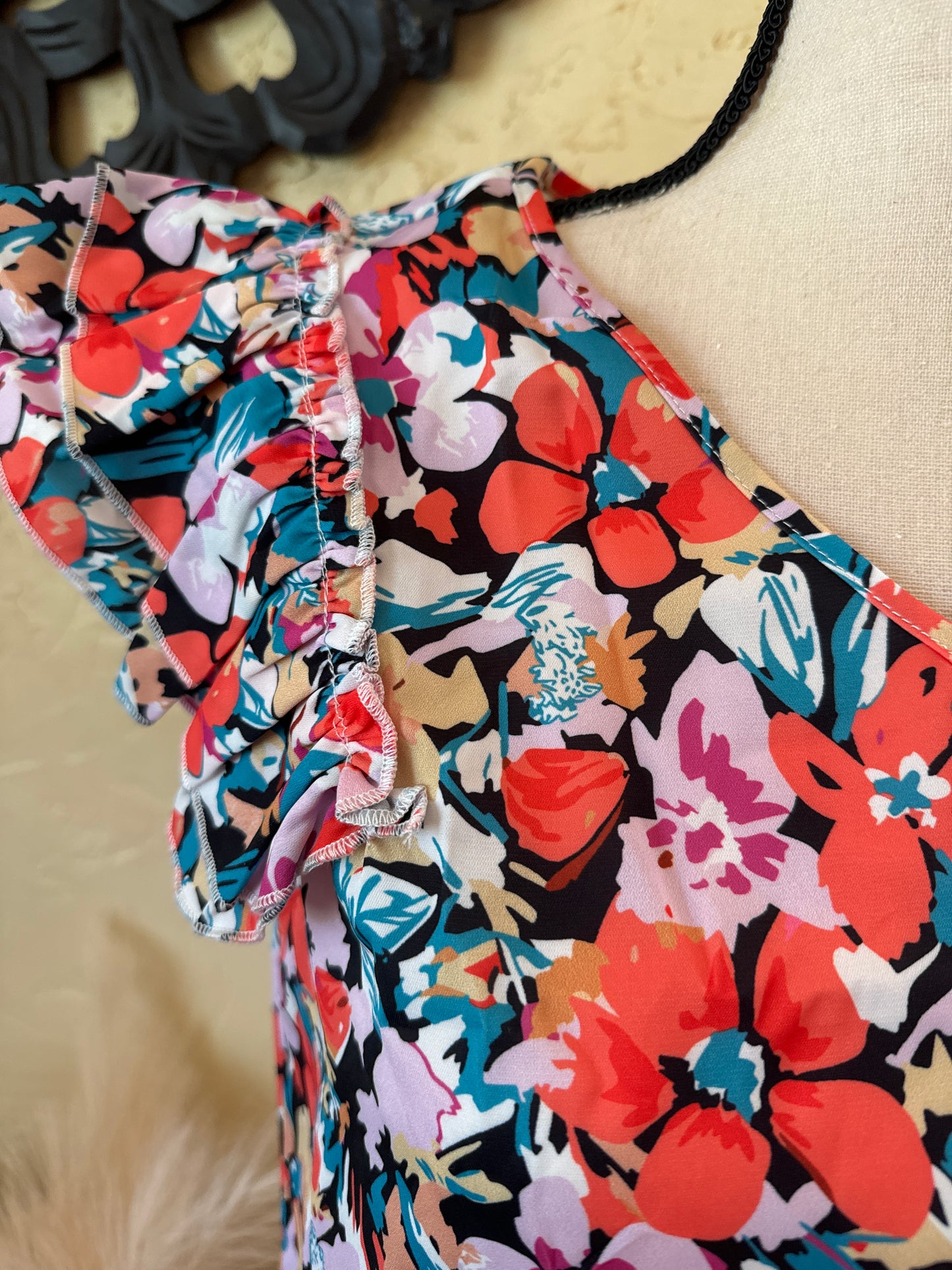 Multicolor Boho Floral Print Top