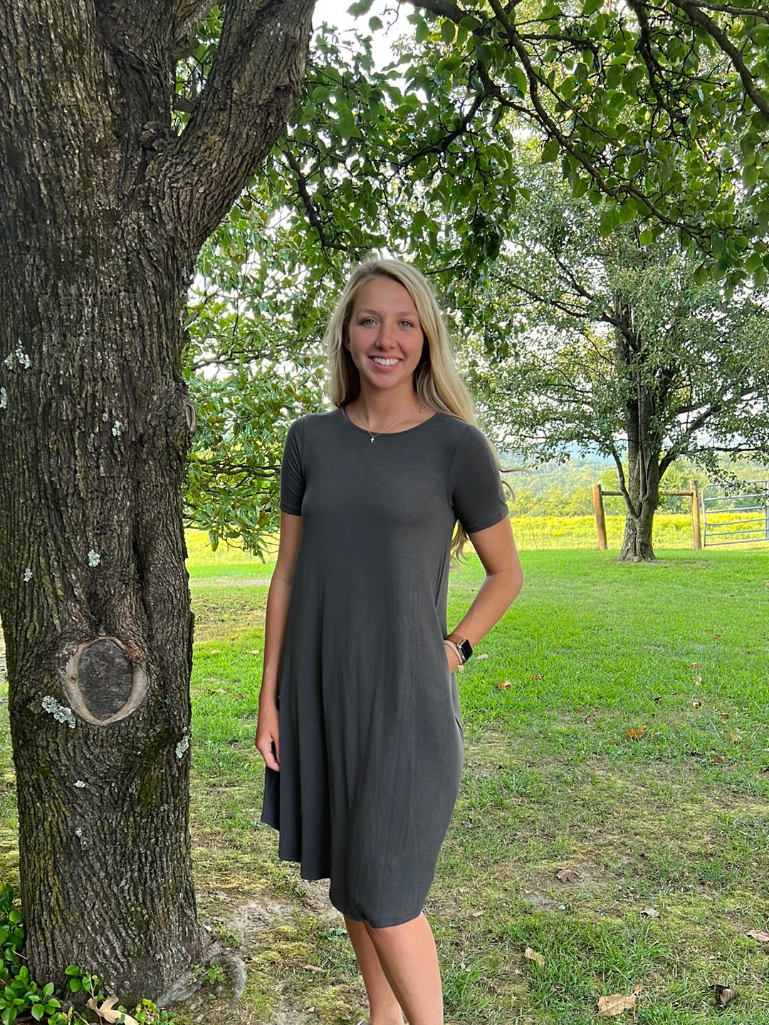 Ash Gray Midi Dress - Remembering Ruth Company