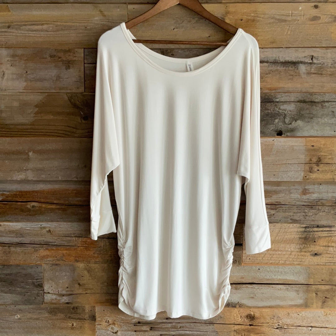 Ivory Ruched Top - Remembering Ruth Company