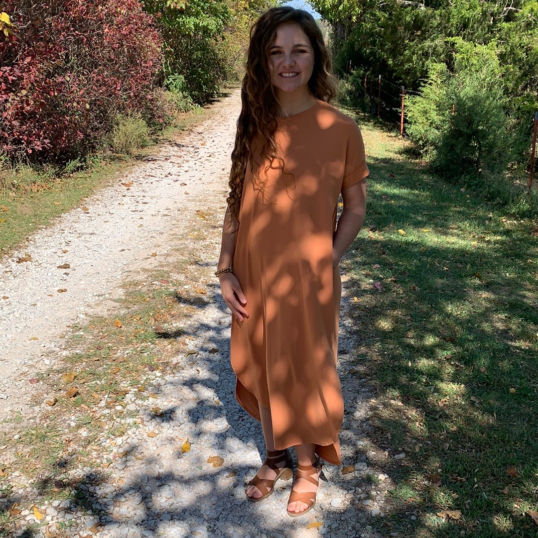 Rusty Peach Maxi Dress - Remembering Ruth Company