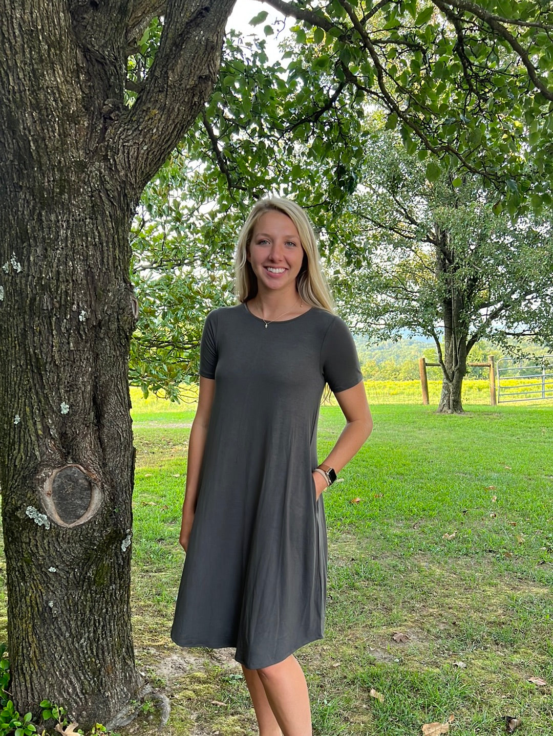 Ash Gray Midi Dress - Remembering Ruth Company